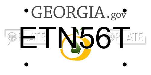 ETN56T Georgia License Plate