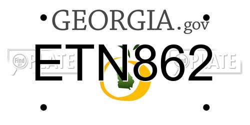 ETN862 Georgia License Plate