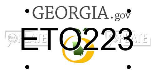ETO223 Georgia License Plate