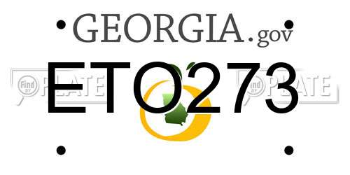 ETO273 Georgia License Plate