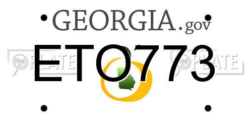 ETO773 Georgia License Plate