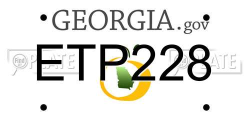 ETP228 Georgia License Plate
