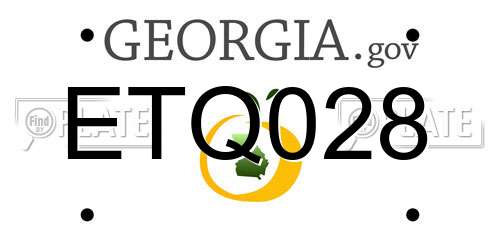 ETQ028 Georgia License Plate