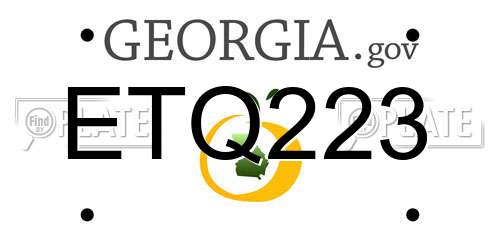 ETQ223 Georgia License Plate
