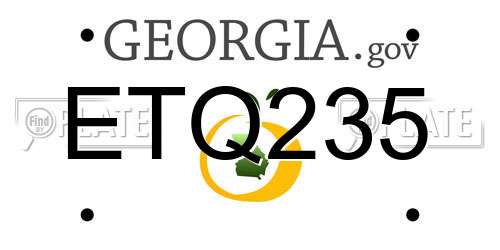 ETQ235 Georgia License Plate