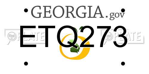 ETQ273 Georgia License Plate