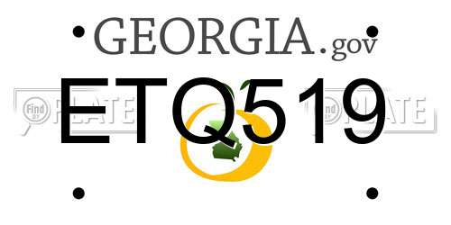 ETQ519 Georgia License Plate