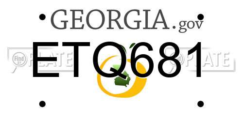 ETQ681 Georgia License Plate