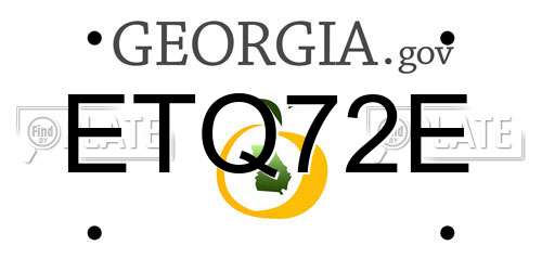 ETQ72E Georgia License Plate