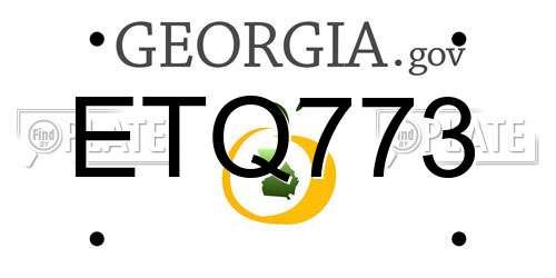 ETQ773 Georgia License Plate