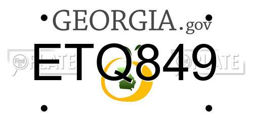 ETQ849 Georgia License Plate
