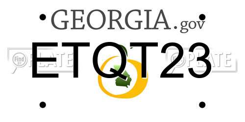 ETQT23 Georgia License Plate