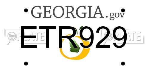 ETR929 Georgia License Plate