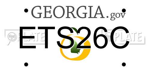 ETS26C Georgia License Plate
