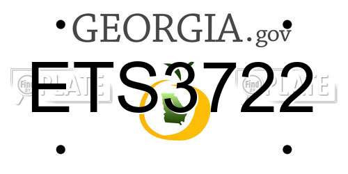 ETS3722 Georgia License Plate