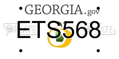 ETS568 Georgia License Plate