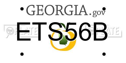 ETS56B Georgia License Plate