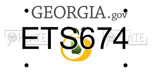 ETS674 Georgia License Plate
