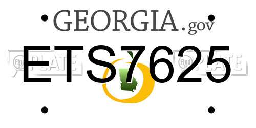 ETS7625 Georgia License Plate