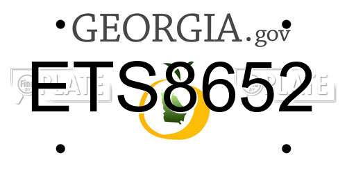 ETS8652 Georgia License Plate