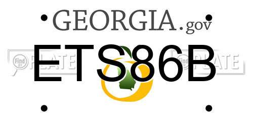 ETS86B Georgia License Plate