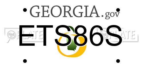 ETS86S Georgia License Plate