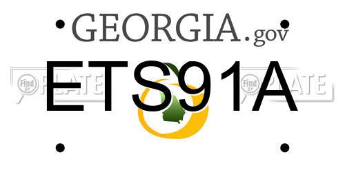 ETS91A Georgia License Plate