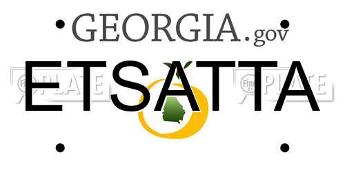 ETSATTA Georgia License Plate