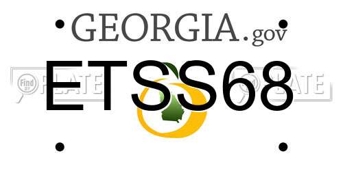 ETSS68 Georgia License Plate