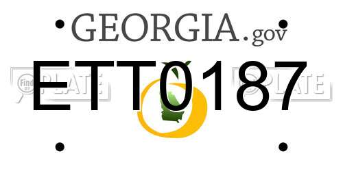ETT0187 Georgia License Plate