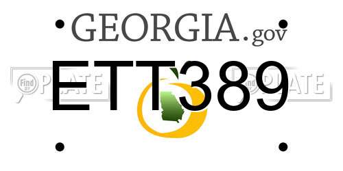 ETT389 Georgia License Plate