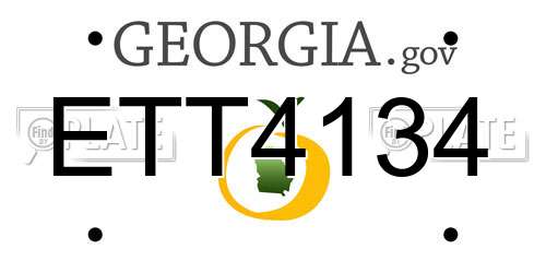 ETT4134 Georgia License Plate