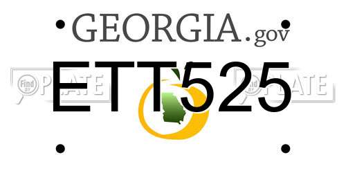 ETT525 Georgia License Plate