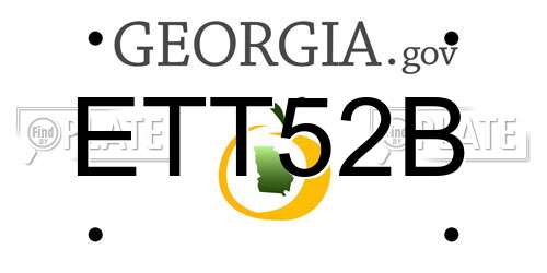 ETT52B Georgia License Plate