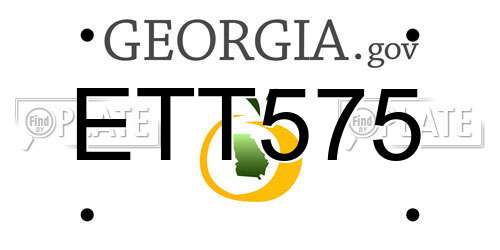 ETT575 Georgia License Plate