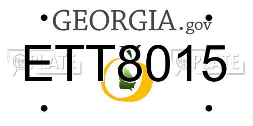 ETT8015 Georgia License Plate