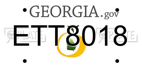 ETT8018 Georgia License Plate