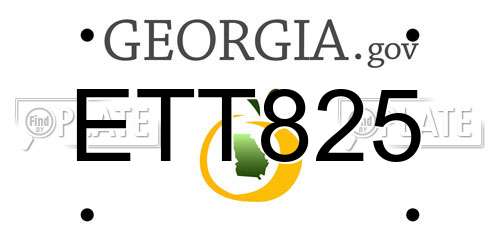 ETT825 Georgia License Plate