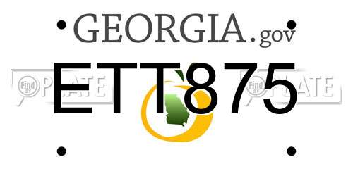 ETT875 Georgia License Plate