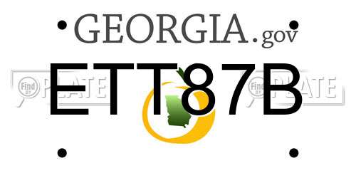 ETT87B Georgia License Plate