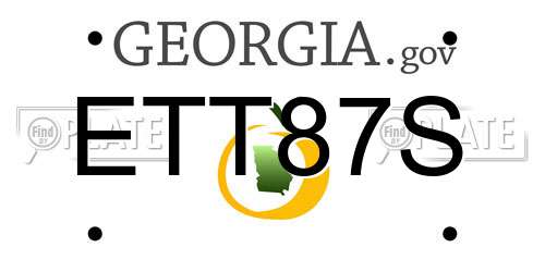 ETT87S Georgia License Plate