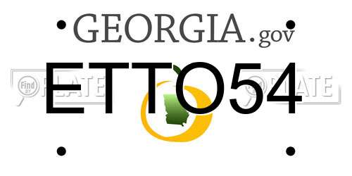ETTO54 Georgia License Plate