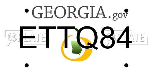 ETTQ84 Georgia License Plate