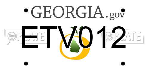 ETV012 Georgia License Plate