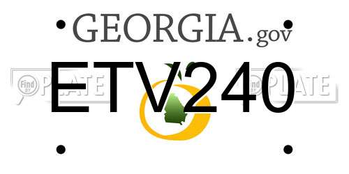 ETV240 Georgia License Plate