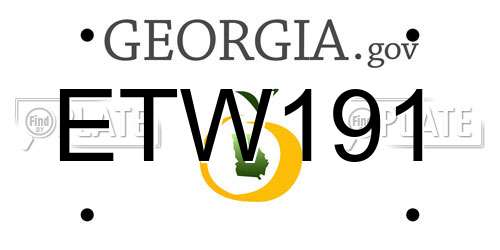 ETW191 Georgia License Plate
