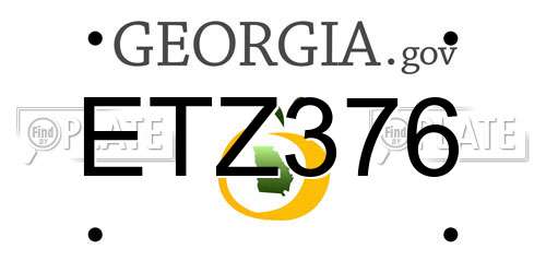 ETZ376 Georgia License Plate