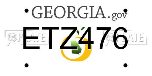 ETZ476 Georgia License Plate