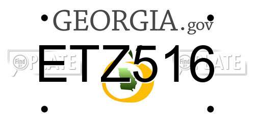 ETZ516 Georgia License Plate