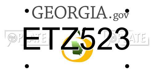 ETZ523 Georgia License Plate